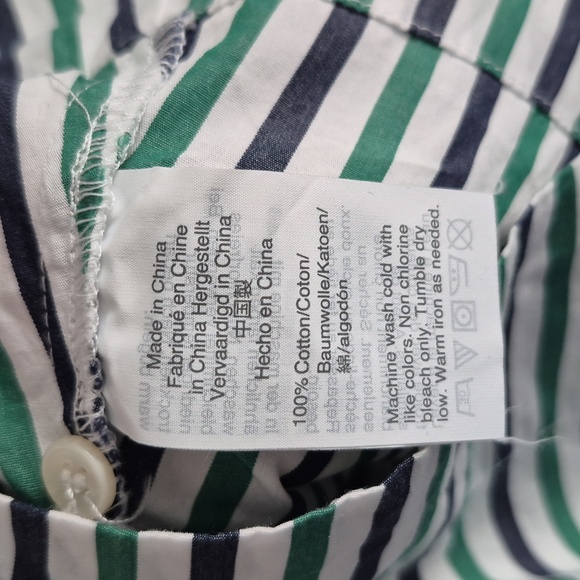 J. Crew Multicolour Striped Button Down Belted Tie Waist Midi Shirtdress Size 6 - Picture 8 of 10